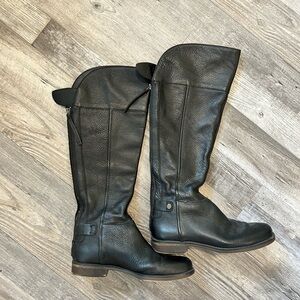 Franco Sarto Black Riding Moto Boots // Leather Boots // 8.5